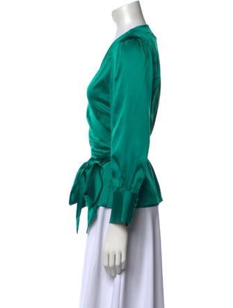 Diane von Furstenberg Silk V-Neck Blouse