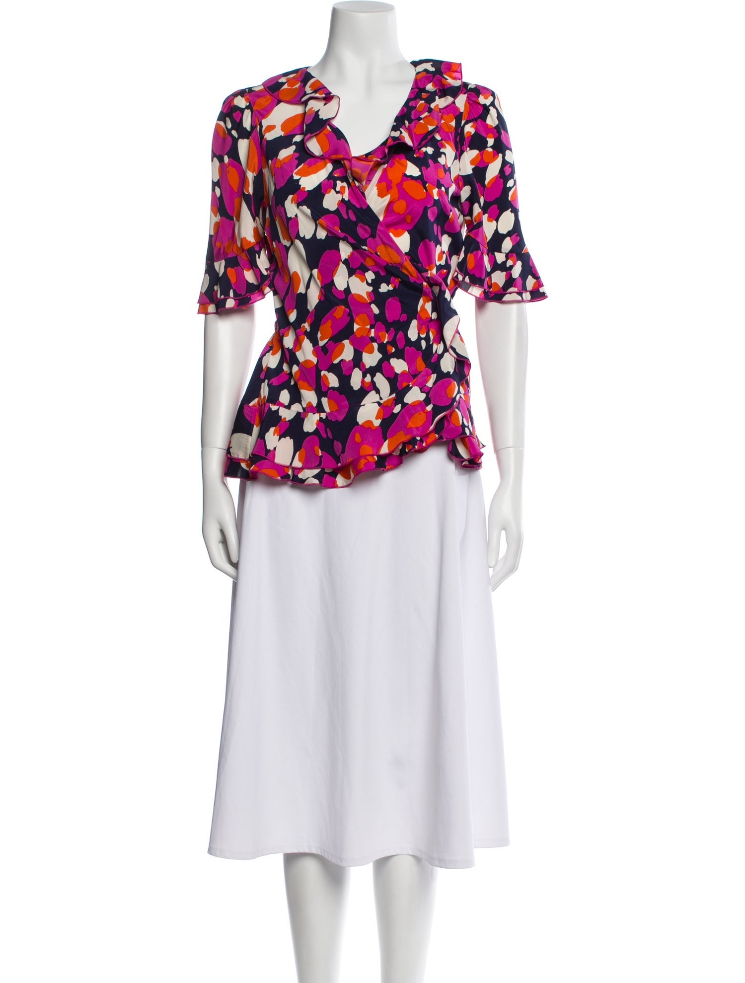 Diane von Furstenberg Silk Floral Print Blouse