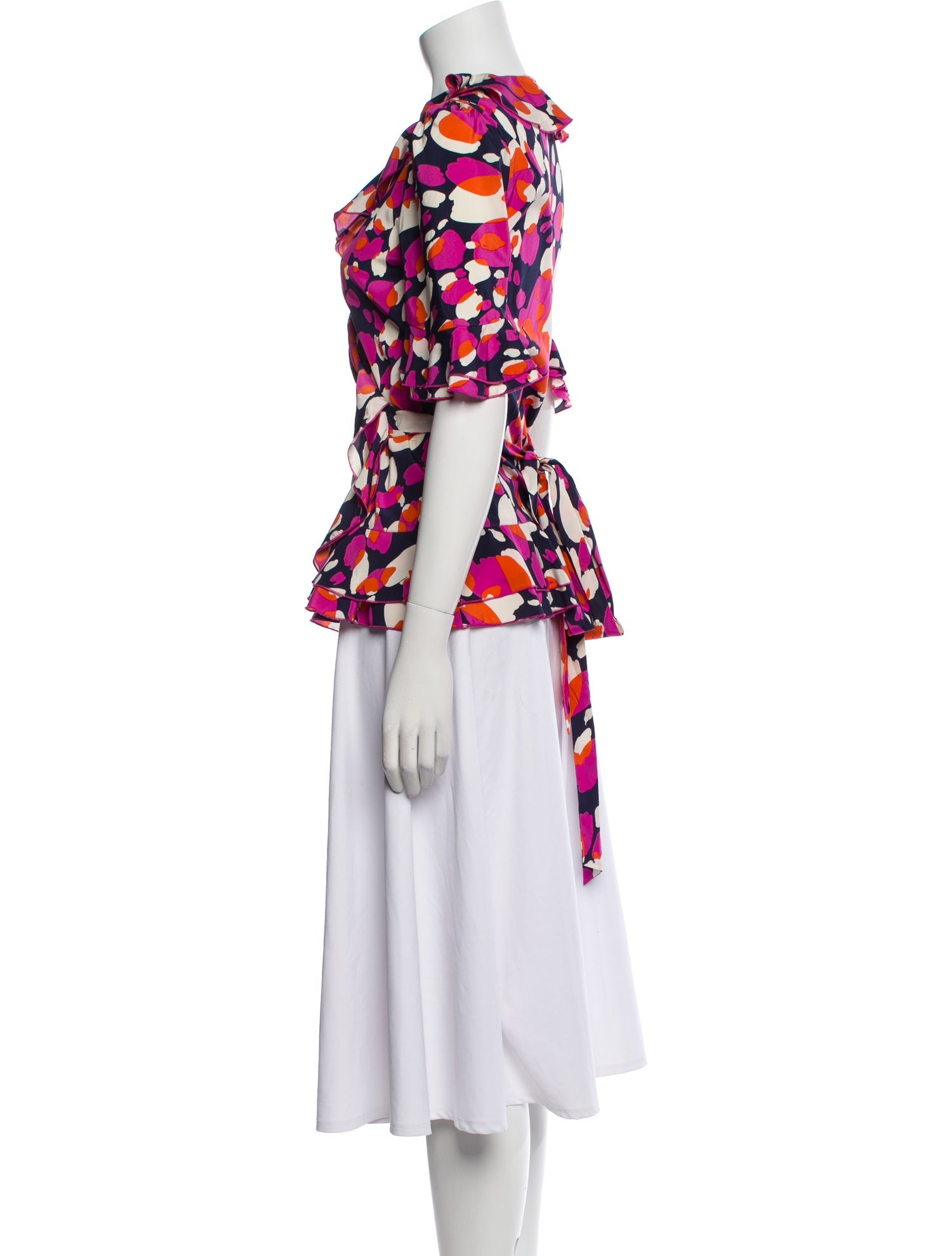 Diane von Furstenberg Silk Floral Print Blouse