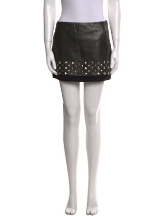Diane von Furstenberg Leather Midi Length Skirt