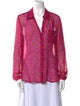 Diane von Furstenberg Silk Floral Print Button-Up Top