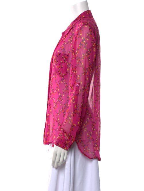 Diane von Furstenberg Silk Floral Print Button-Up Top