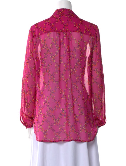 Diane von Furstenberg Silk Floral Print Button-Up Top