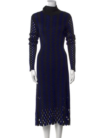Diane von Furstenberg Polka Dot Print Midi Length Dress