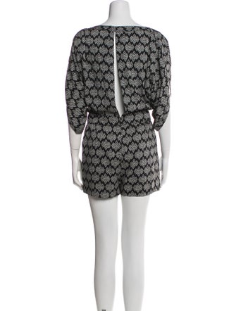 Diane von Furstenberg Printed Bateau Neckline Romper