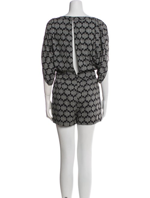 Diane von Furstenberg Printed Bateau Neckline Romper