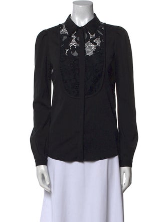 Diane von Furstenberg Long Sleeve Button-Up Top