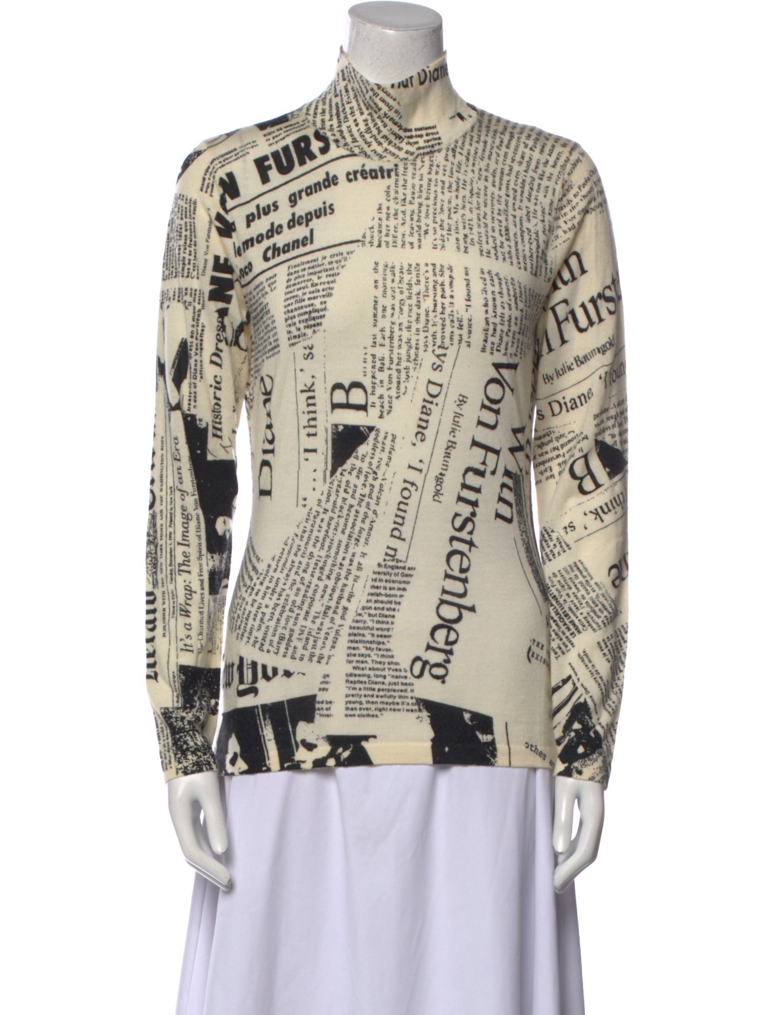 Diane von Furstenberg Merino Wool Printed Sweatshirt