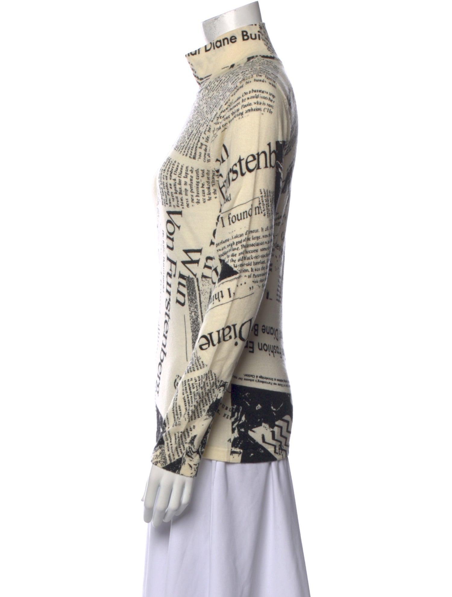 Diane von Furstenberg Merino Wool Printed Sweatshirt