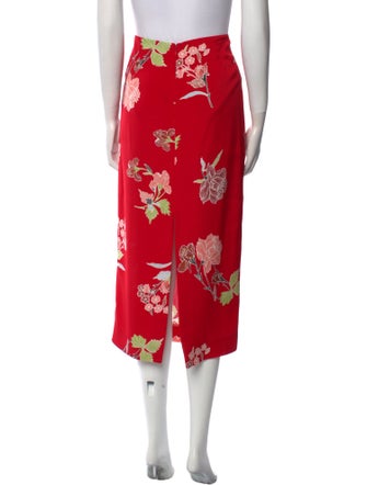 Diane von Furstenberg Floral Print Midi Length Skirt