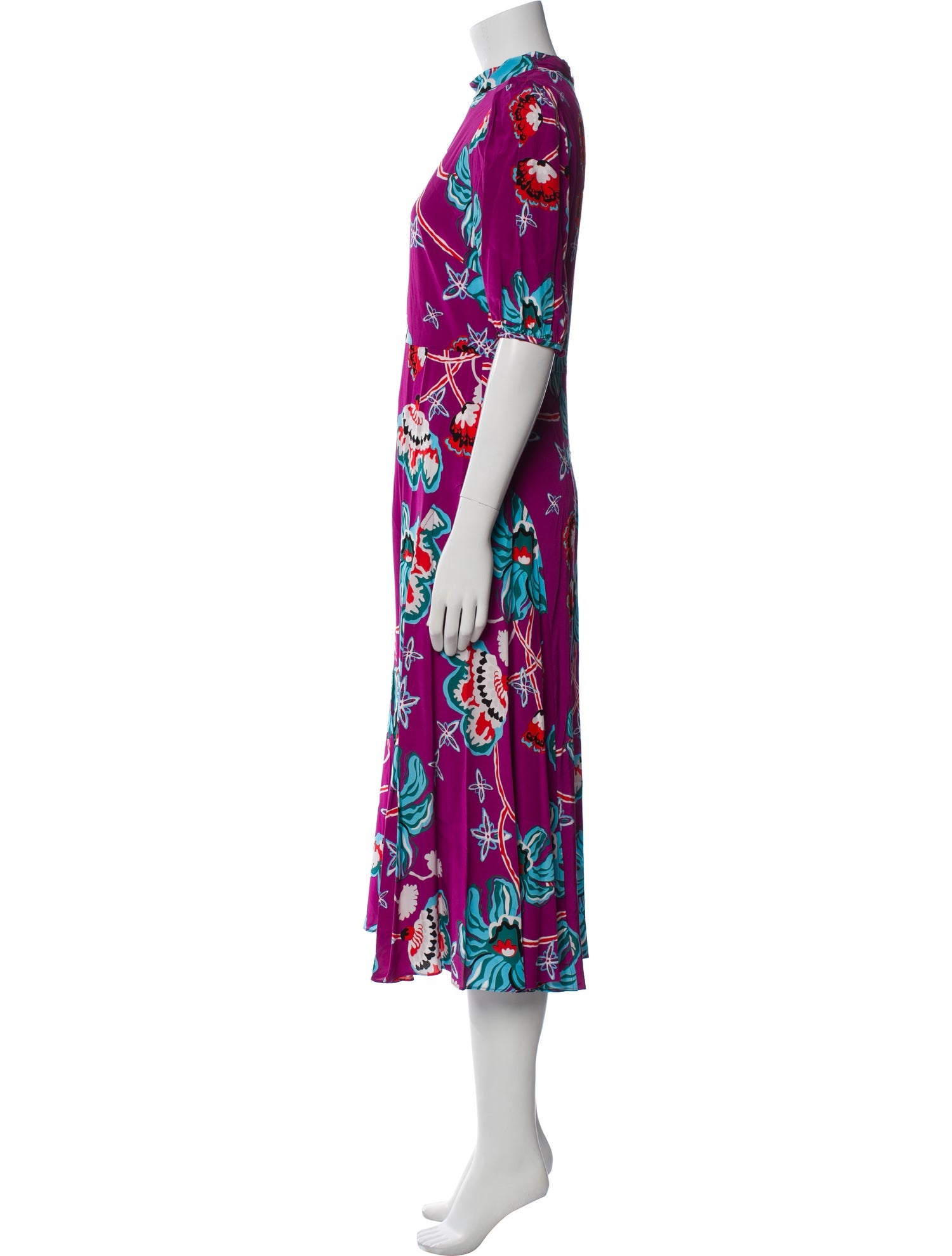 Diane von Furstenberg Floral Print Long Dress w/ Tags