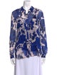 Diane von Furstenberg Floral Print Long Sleeve Button-Up Top