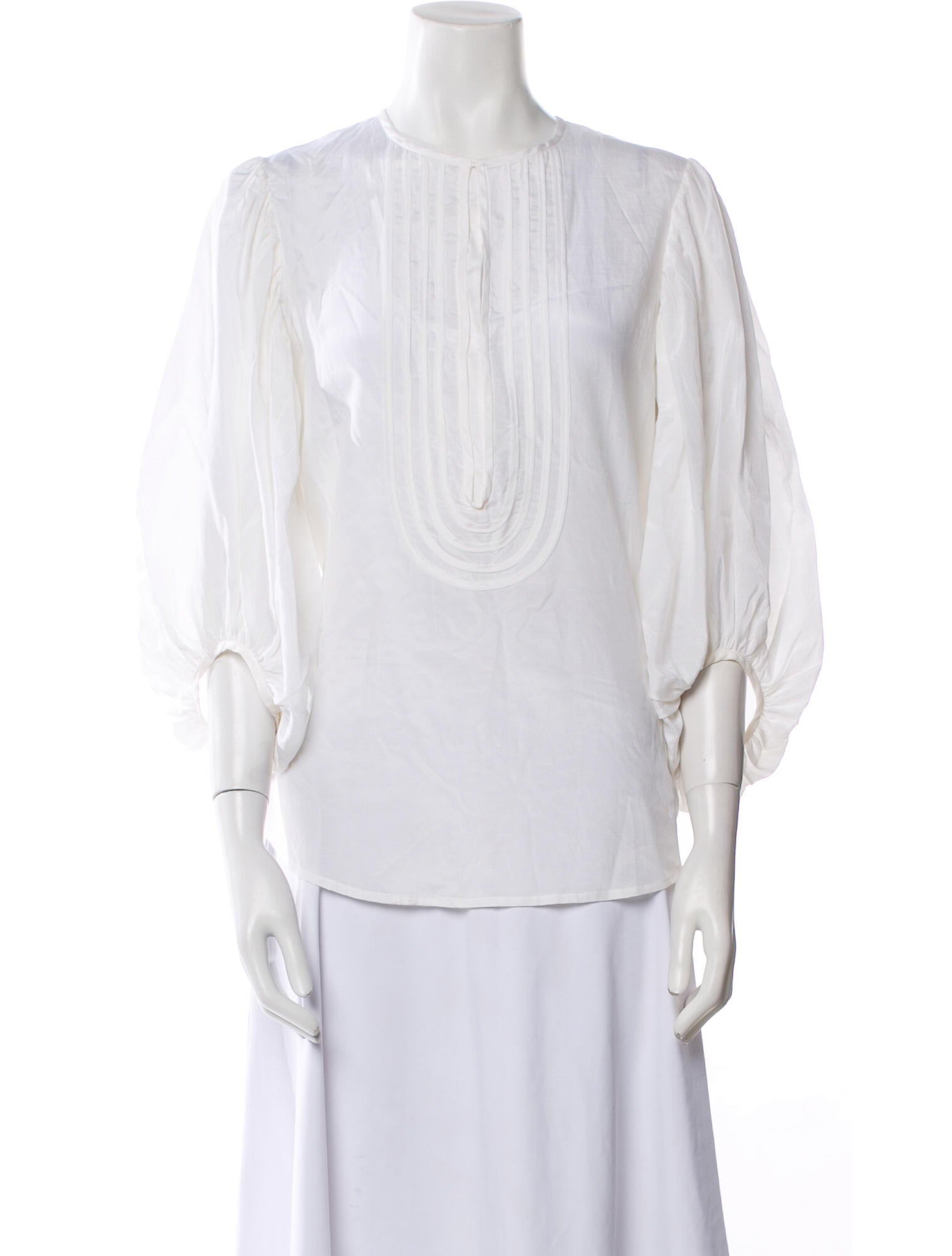 Diane von Furstenberg Crew Neck Three-Quarter Sleeve Blouse