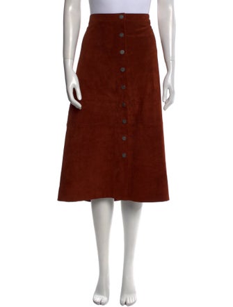 Diane von Furstenberg Suede Midi Length Skirt