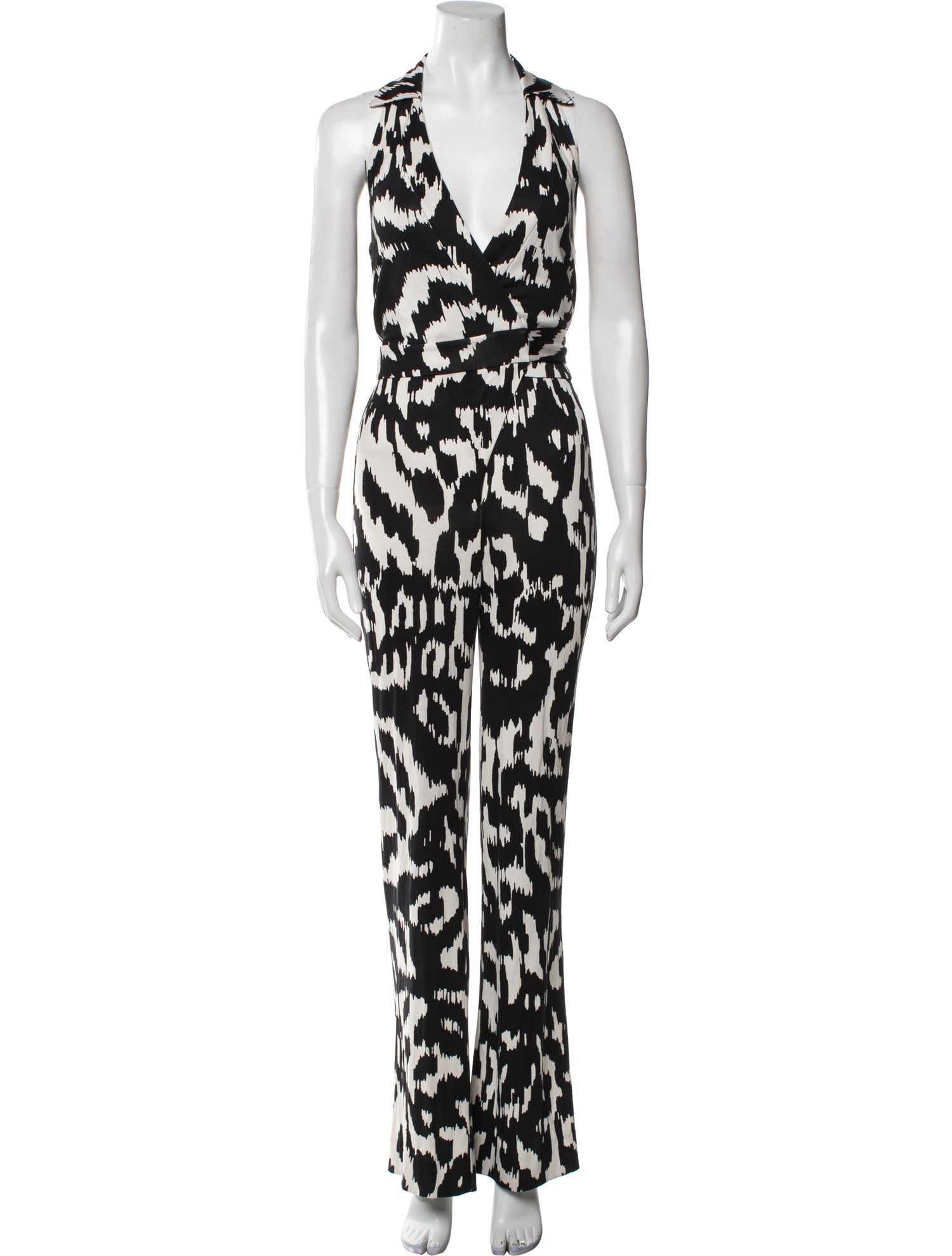 Diane von Furstenberg Silk Animal Print Jumpsuit