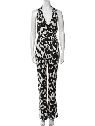 Diane von Furstenberg Silk Animal Print Jumpsuit