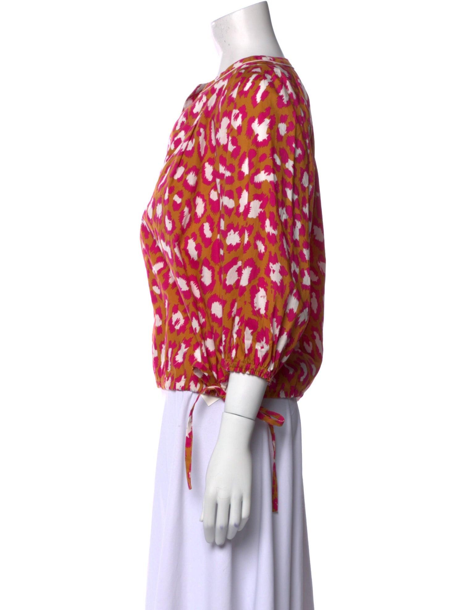Diane von Furstenberg Printed V-Neck Blouse w/ Tags