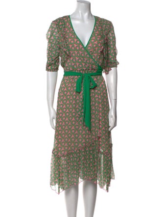 Diane von Furstenberg Printed Midi Length Dress