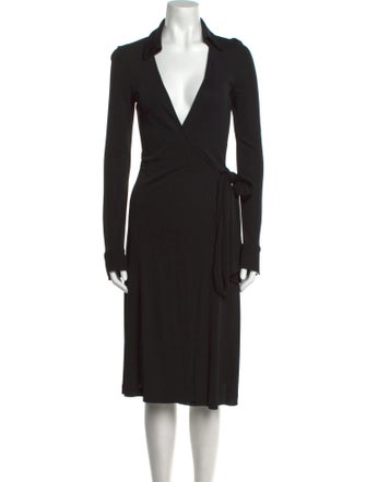 Diane von Furstenberg Plunge Neckline Midi Length Dress