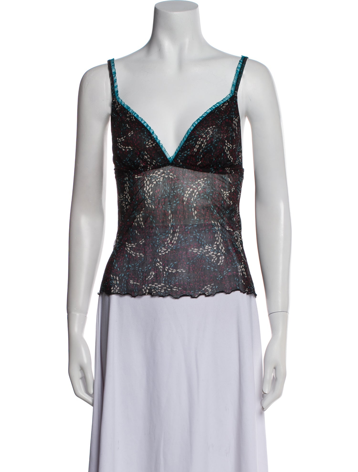 Diane von Furstenberg Silk Lace Pattern Top