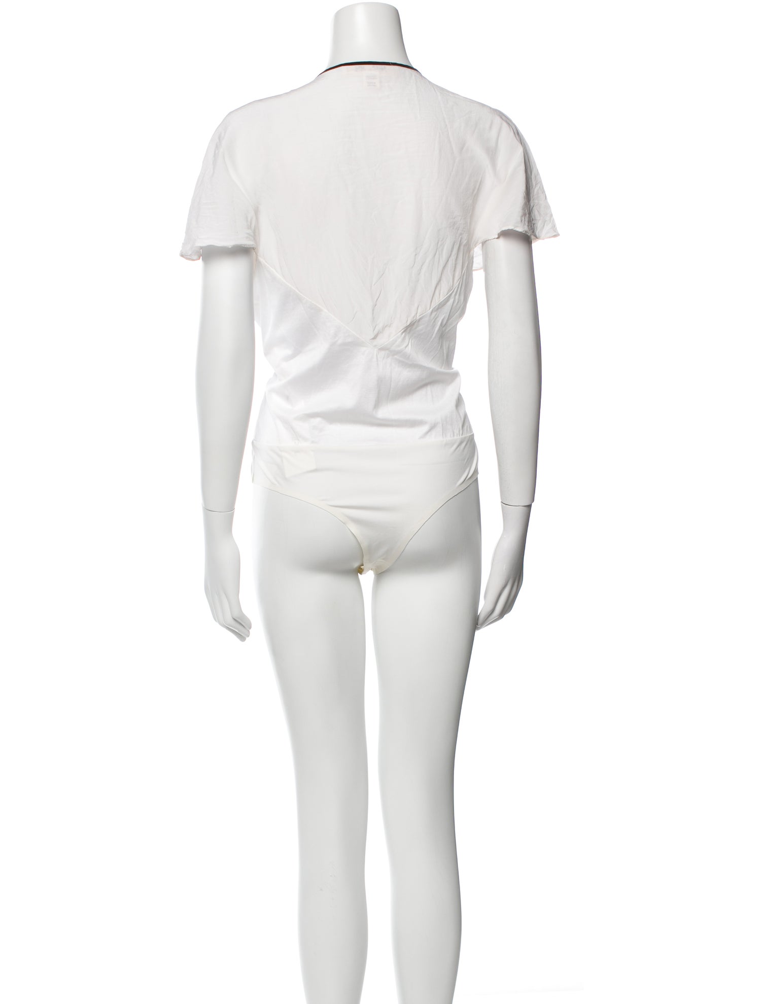 Diane von Furstenberg V-Neck Short Sleeve Bodysuit