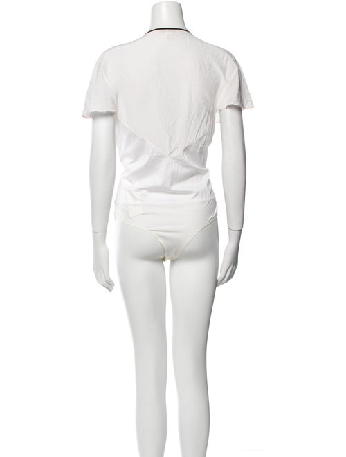 Diane von Furstenberg V-Neck Short Sleeve Bodysuit