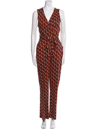 Diane von Furstenberg Silk Printed Jumpsuit
