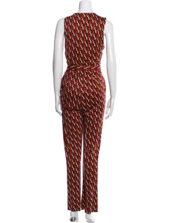 Diane von Furstenberg Silk Printed Jumpsuit