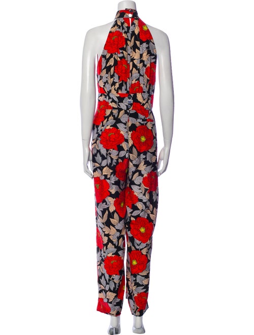 Diane von Furstenberg Silk Floral Print Jumpsuit