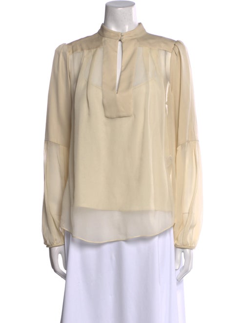 Diane von Furstenberg Mock Neck Long Sleeve Blouse