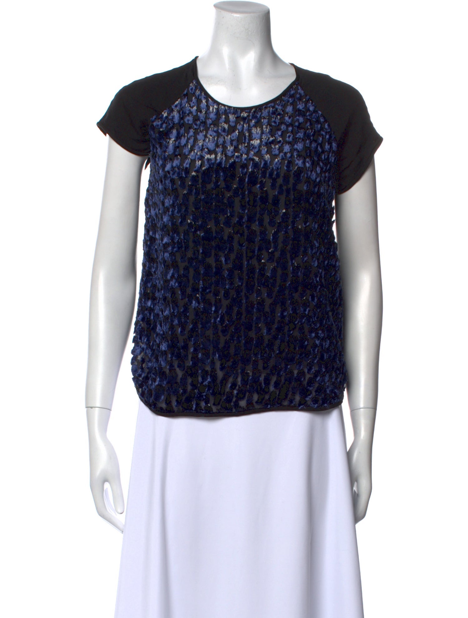 Diane von Furstenberg Printed Crew Neck Top