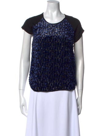 Diane von Furstenberg Printed Crew Neck Top