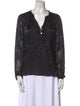 Diane von Furstenberg V-Neck Long Sleeve Blouse