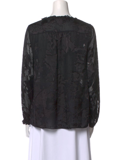 Diane von Furstenberg V-Neck Long Sleeve Blouse