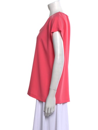 Diane von Furstenberg Scoop Neck Short Sleeve T-Shirt