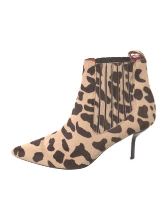 Diane von Furstenberg Ponyhair Animal Print Chelsea Boots