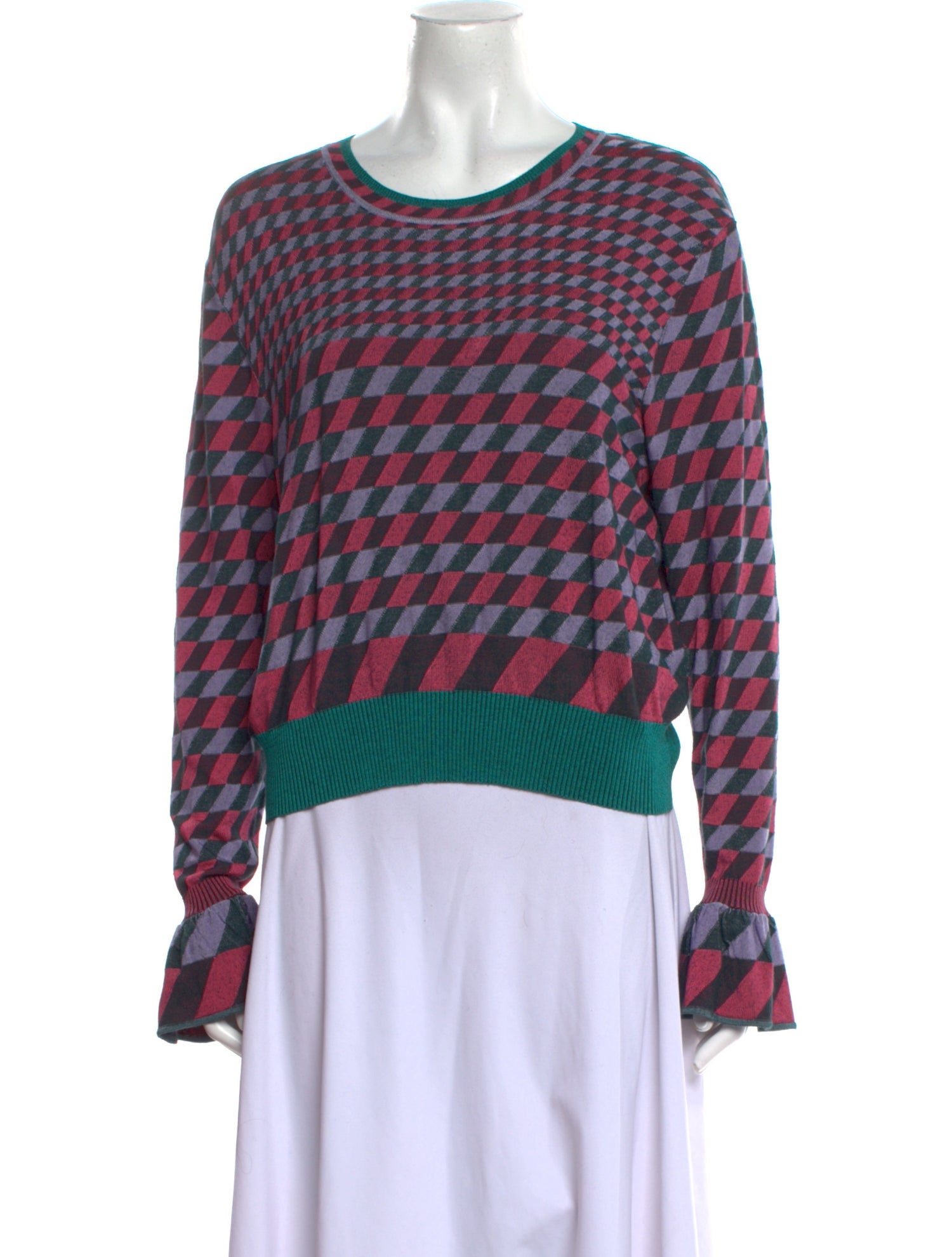 Diane von Furstenberg Printed Crew Neck Sweater