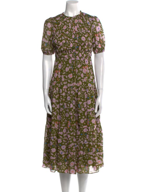 Diane von Furstenberg Floral Print Midi Length Dress