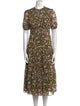 Diane von Furstenberg Floral Print Midi Length Dress