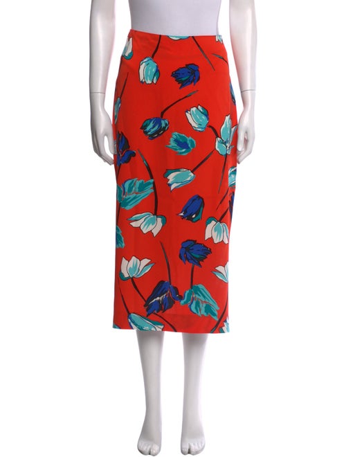 Diane von Furstenberg Floral Print Midi Length Skirt