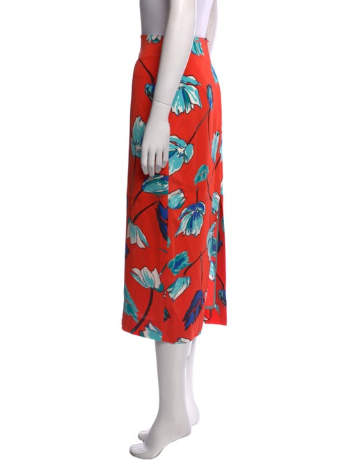 Diane von Furstenberg Floral Print Midi Length Skirt