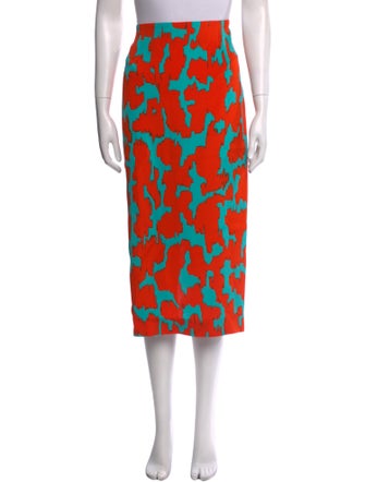 Diane von Furstenberg Printed Midi Length Skirt