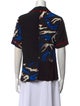 Diane von Furstenberg Printed V-Neck Button-Up Top