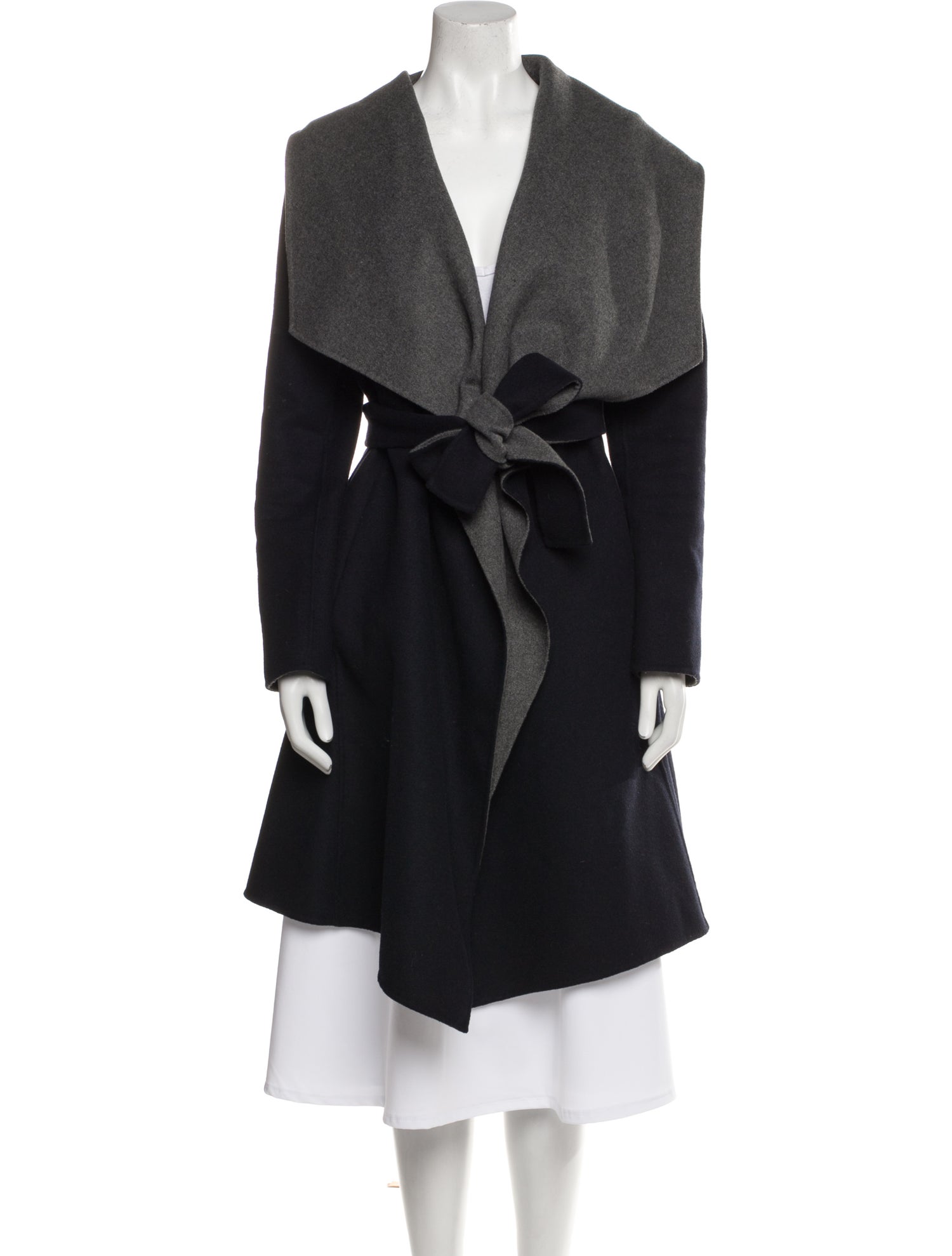 Diane von Furstenberg Wool Colorblock Pattern Coat