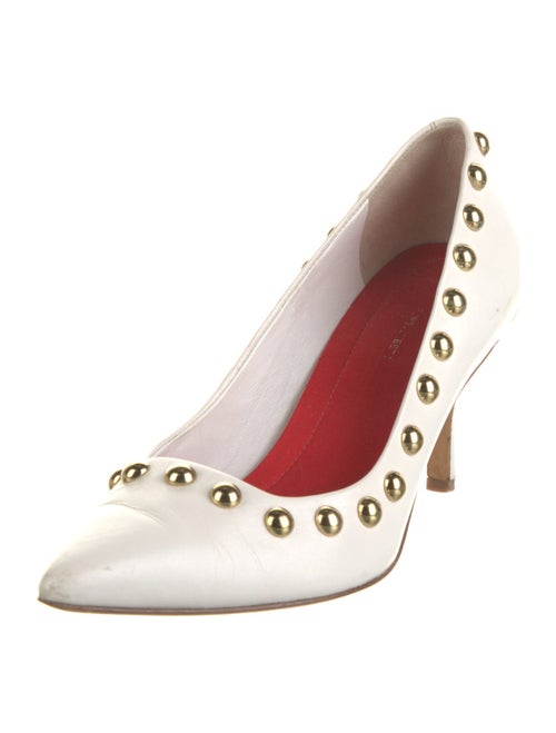 Diane von Furstenberg Leather Studded Accents Pumps