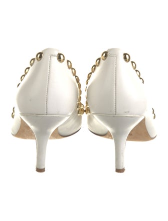 Diane von Furstenberg Leather Studded Accents Pumps