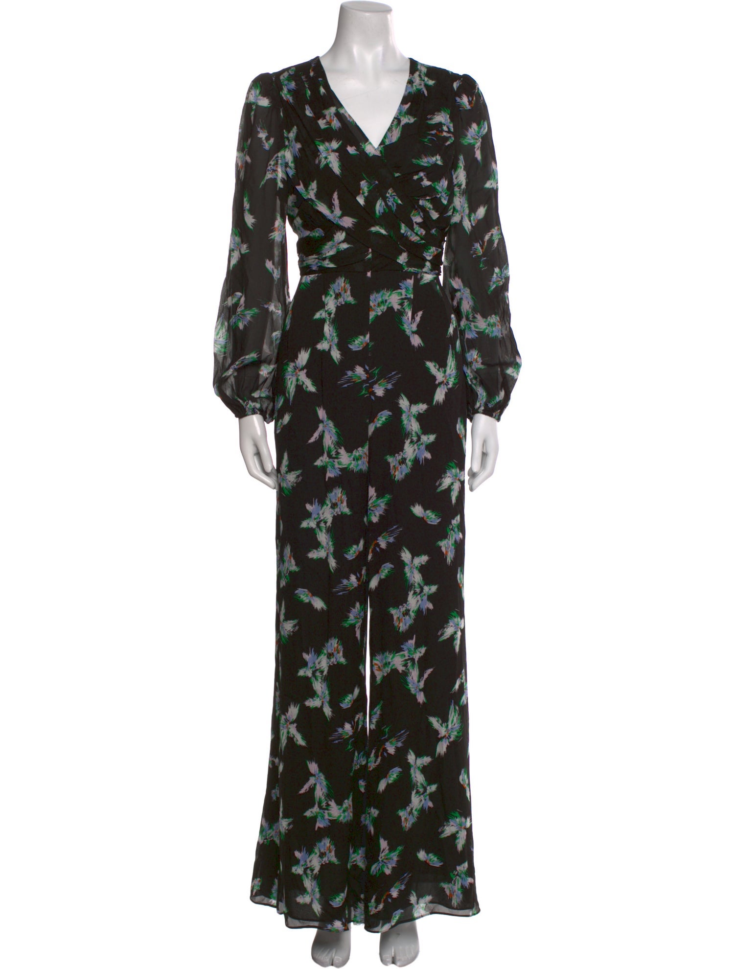 Diane von Furstenberg Printed V-Neck Jumpsuit