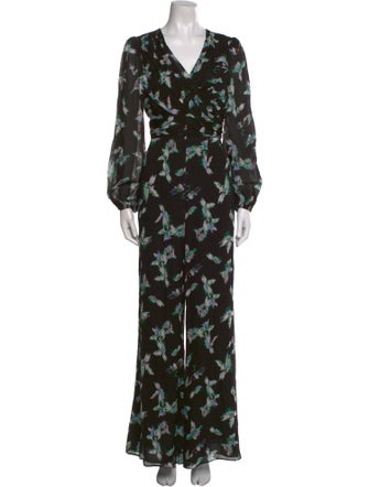 Diane von Furstenberg Printed V-Neck Jumpsuit