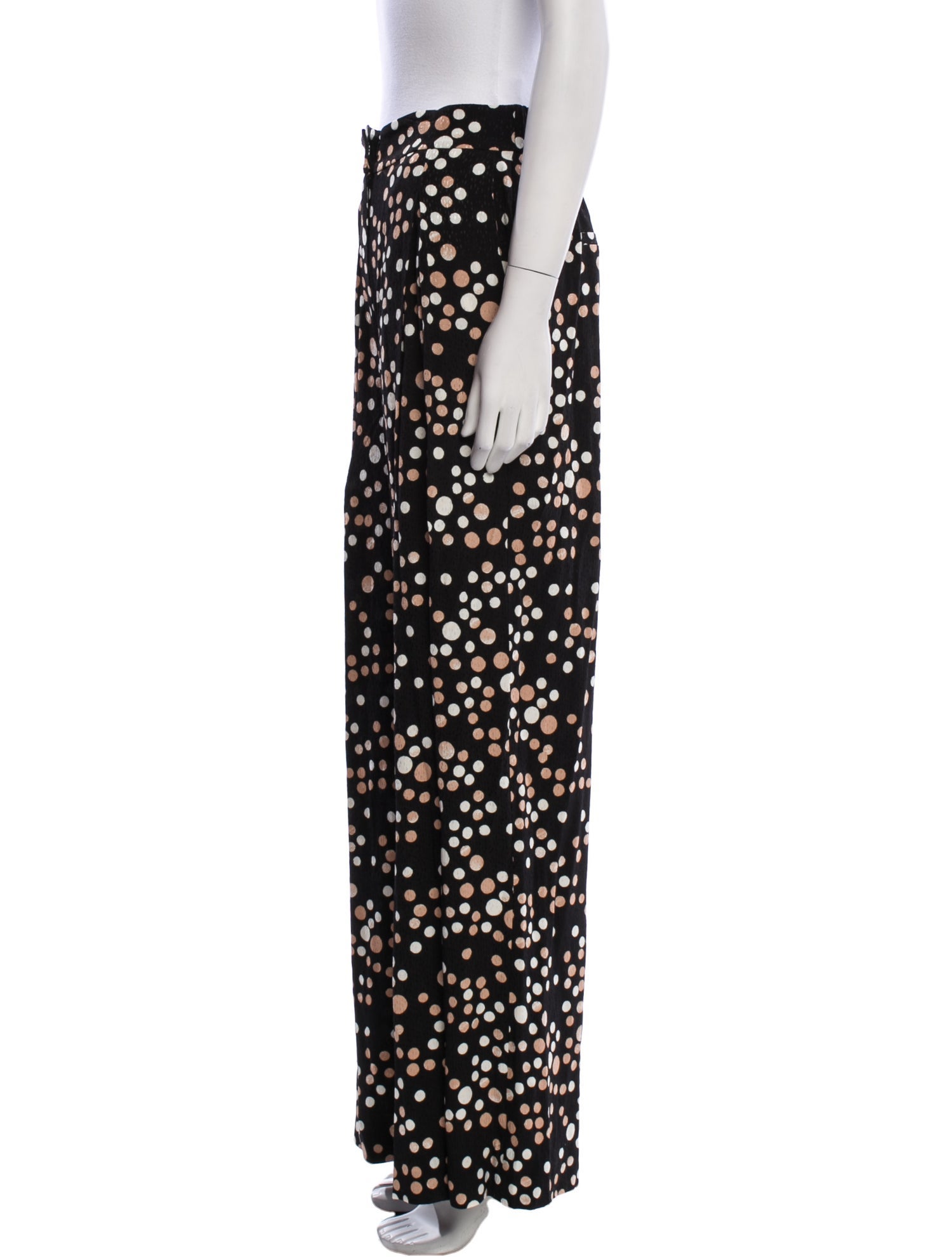 Diane von Furstenberg Polka Dot Print Wide Leg Pants