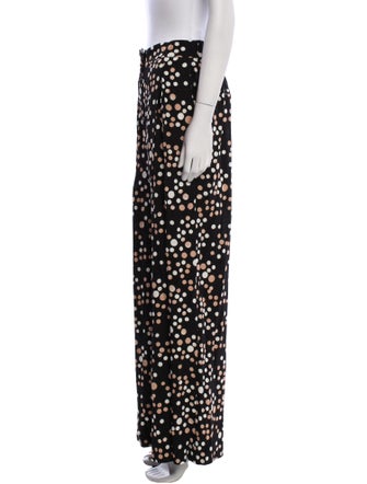 Diane von Furstenberg Polka Dot Print Wide Leg Pants